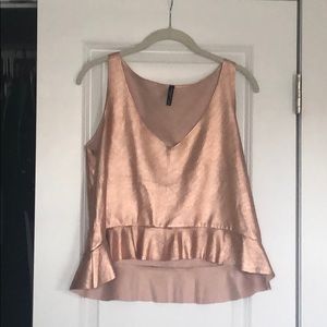 Rose gold top from Zara’s Trafaluc collection